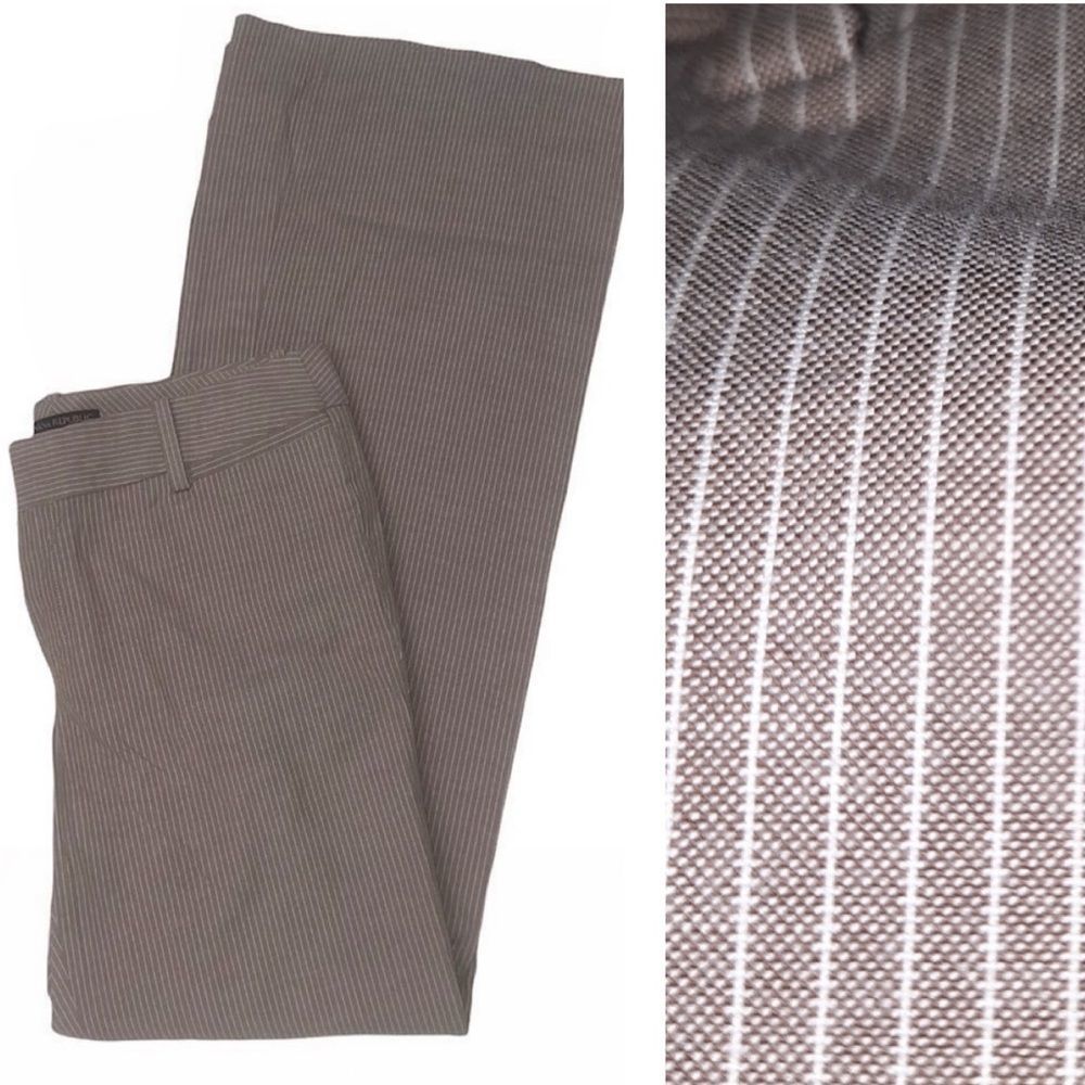 Banana Republic Khaki Pinstripe Ryan Fit Flare Dress Pants Women’s Size 6